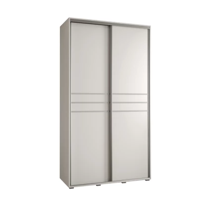 Šatní skříň YVONA 10 - 130/45 cm, bílá / stříbrná