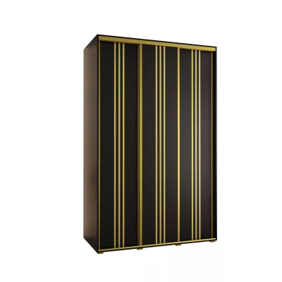 Šatní skříň YVONA 6 - 150/60 cm, černá / zlatá
