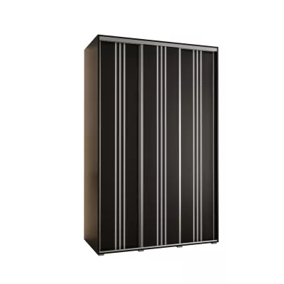 Šatní skříň YVONA 6 - 150/60 cm, černá / stříbrná