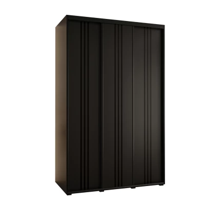 Šatní skříň YVONA 6 - 150/60 cm, černá / černá