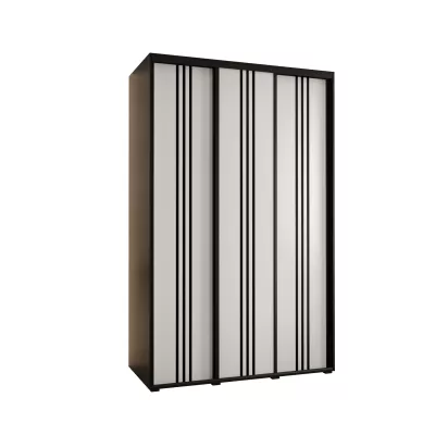 Šatní skříň YVONA 6 - 150/60 cm, černá / bílá / černá
