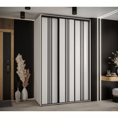 Šatní skříň YVONA 6 - 150/60 cm, bílá / černá