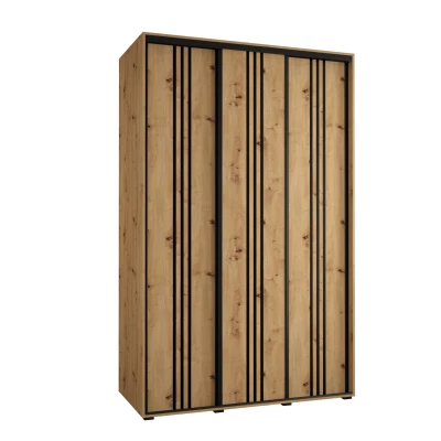 Šatní skříň YVONA 6 - 160/60 cm, dub artisan / černá