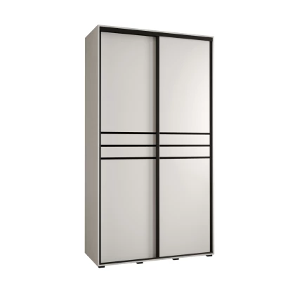 Šatní skříň YVONA 10 - 140/45 cm, bílá / černá