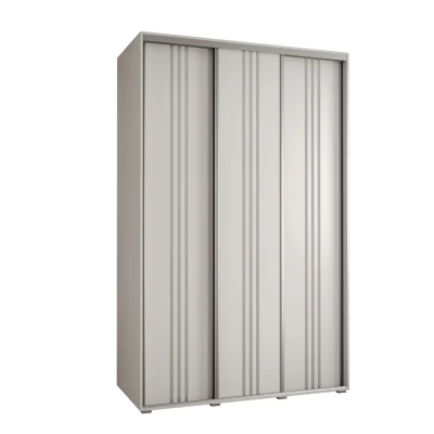Šatní skříň YVONA 6 - 160/60 cm, bílá / stříbrná