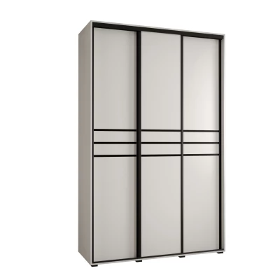 Šatní skříň YVONA 10 - 150/45 cm, bílá / černá