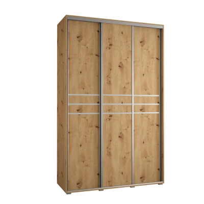 Šatní skříň YVONA 10 - 160/45 cm, dub artisan / stříbrná