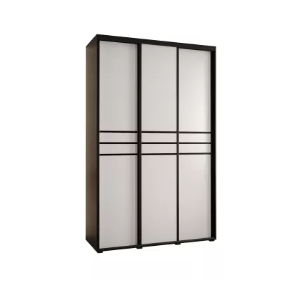 Šatní skříň YVONA 10 - 160/45 cm, černá / bílá / černá