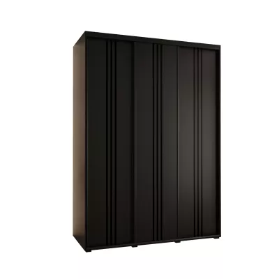 Šatní skříň YVONA 6 - 170/60 cm, černá / černá