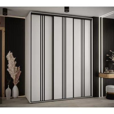 Šatní skříň YVONA 6 - 190/60 cm, bílá / černá