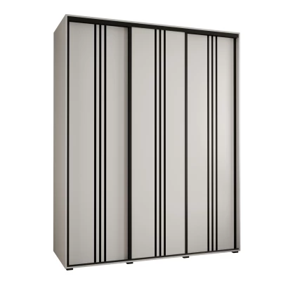 Šatní skříň YVONA 6 - 190/60 cm, bílá / černá