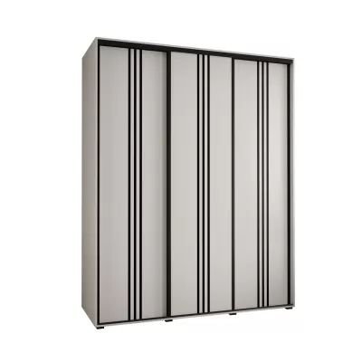 Šatní skříň YVONA 6 - 190/60 cm, bílá / černá
