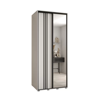 Šatní skříň YVONA 7 - 110/60 cm, bílá / černá