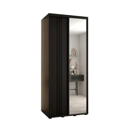 Šatní skříň YVONA 7 - 120/60 cm, černá / černá