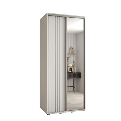 Šatní skříň YVONA 7 - 120/60 cm, bílá / stříbrná