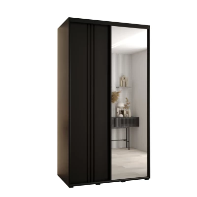 Šatní skříň YVONA 7 - 130/60 cm, černá / černá