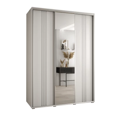 Šatní skříň YVONA 7 - 170/60 cm, bílá / stříbrná