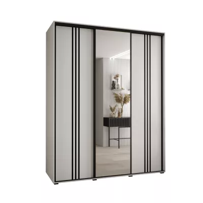 Šatní skříň YVONA 7 - 190/60 cm, bílá / černá