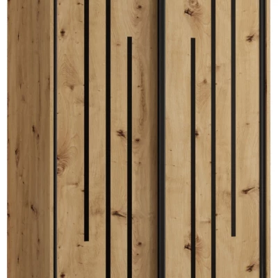 Šatní skříň YVONA 8 - 100/60 cm, dub artisan / černá