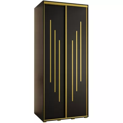 Šatní skříň YVONA 8 - 110/60 cm, černá / zlatá