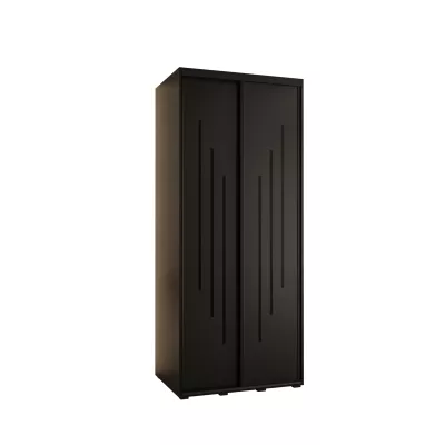 Šatní skříň YVONA 8 - 110/60 cm, černá / černá