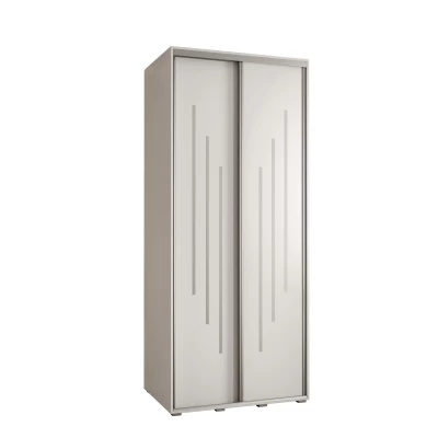Šatní skříň YVONA 8 - 110/60 cm, bílá / stříbrná