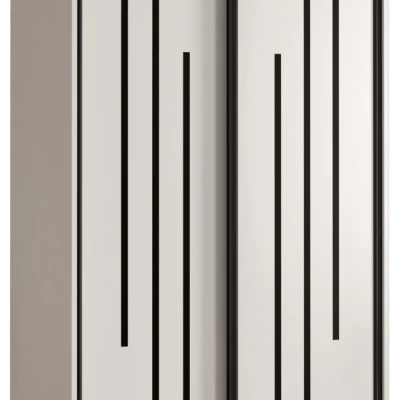 Šatní skříň YVONA 8 - 110/60 cm, bílá / černá
