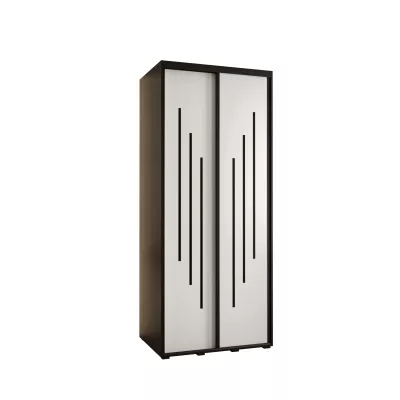 Šatní skříň YVONA 8 - 120/60 cm, černá / bílá / černá