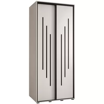 Šatní skříň YVONA 8 - 120/60 cm, bílá / černá
