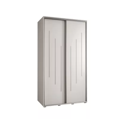Šatní skříň YVONA 8 - 130/60 cm, bílá / stříbrná