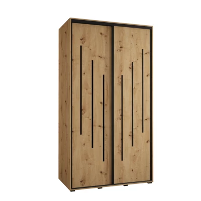 Šatní skříň YVONA 8 - 140/60 cm, dub artisan / černá