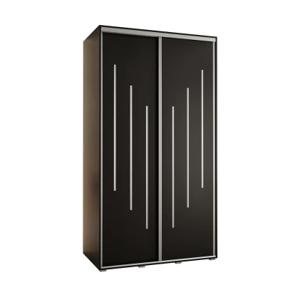 Šatní skříň YVONA 8 - 140/60 cm, černá / stříbrná