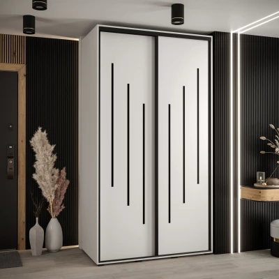 Šatní skříň YVONA 8 - 140/60 cm, bílá / černá