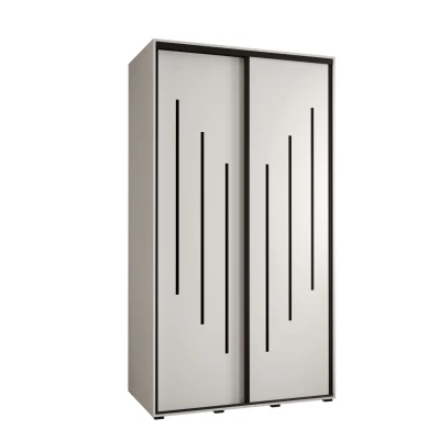 Šatní skříň YVONA 8 - 140/60 cm, bílá / černá