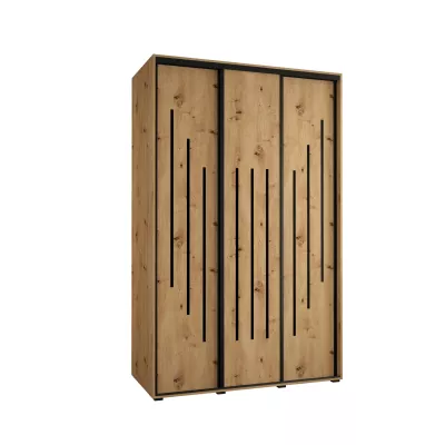 Šatní skříň YVONA 8 - 150/60 cm, dub artisan / černá