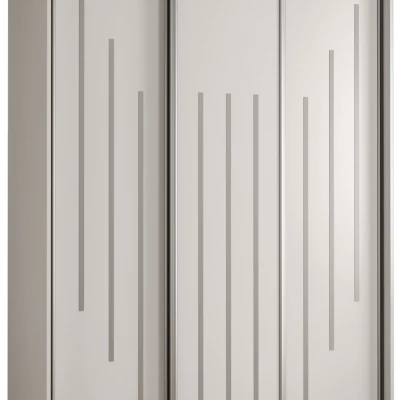 Šatní skříň YVONA 8 - 150/60 cm, bílá / stříbrná