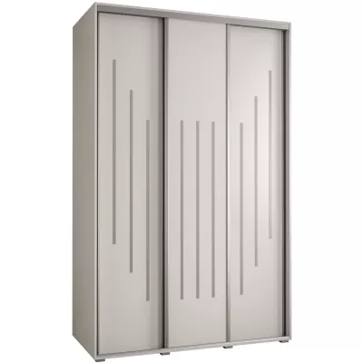 Šatní skříň YVONA 8 - 150/60 cm, bílá / stříbrná