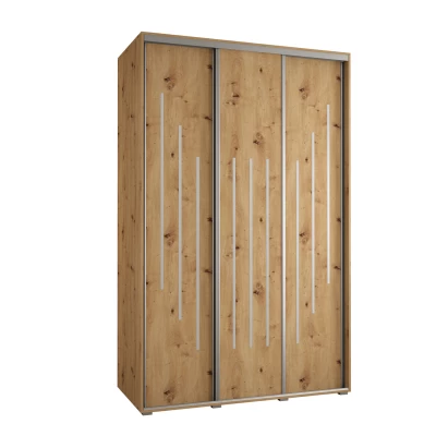 Šatní skříň YVONA 8 - 160/60 cm, dub artisan / stříbrná
