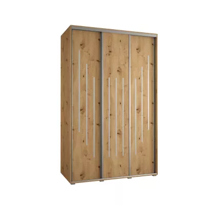 Šatní skříň YVONA 8 - 160/60 cm, dub artisan / stříbrná