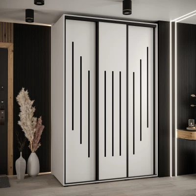 Šatní skříň YVONA 8 - 160/60 cm, bílá / černá