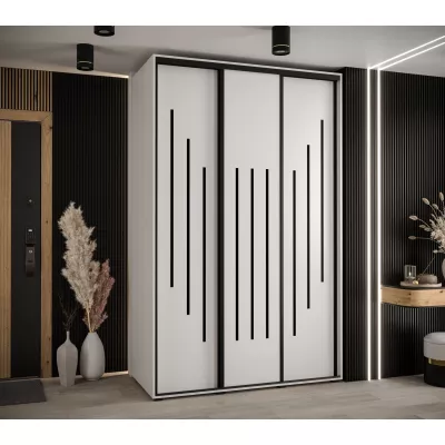 Šatní skříň YVONA 8 - 160/60 cm, bílá / černá