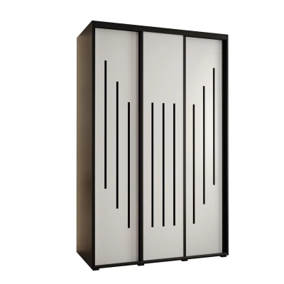 Šatní skříň YVONA 8 - 160/60 cm, černá / bílá / černá