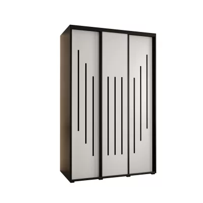 Šatní skříň YVONA 8 - 160/60 cm, černá / bílá / černá