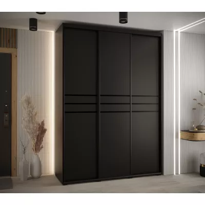 Šatní skříň YVONA 10 - 170/45 cm, černá / černá