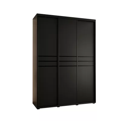 Šatní skříň YVONA 10 - 170/45 cm, černá / černá