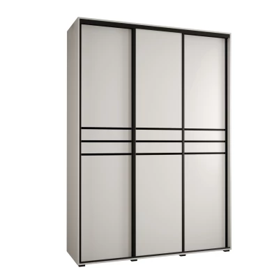 Šatní skříň YVONA 10 - 180/45 cm, bílá / černá