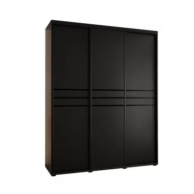Šatní skříň YVONA 10 - 200/45 cm, černá / černá