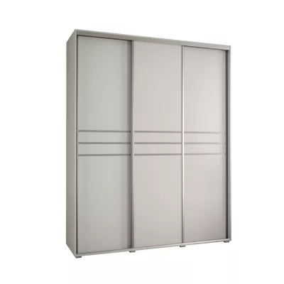 Šatní skříň YVONA 10 - 200/45 cm, bílá / stříbrná