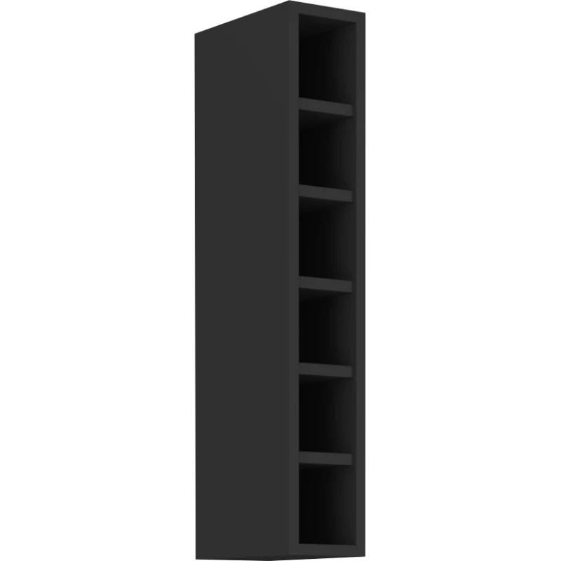 Vysoká horní skříňka AGAFIJA - šířka 15 cm, černá