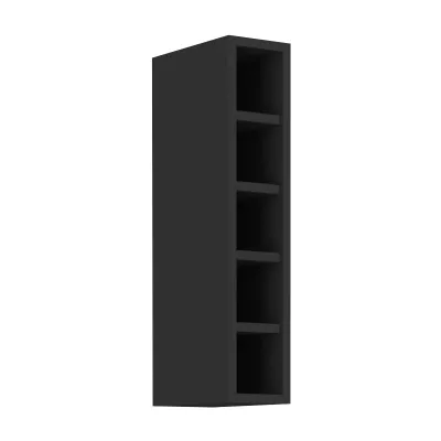 Horní otevřená skříňka AGAFIJA - šířka 15 cm, černá